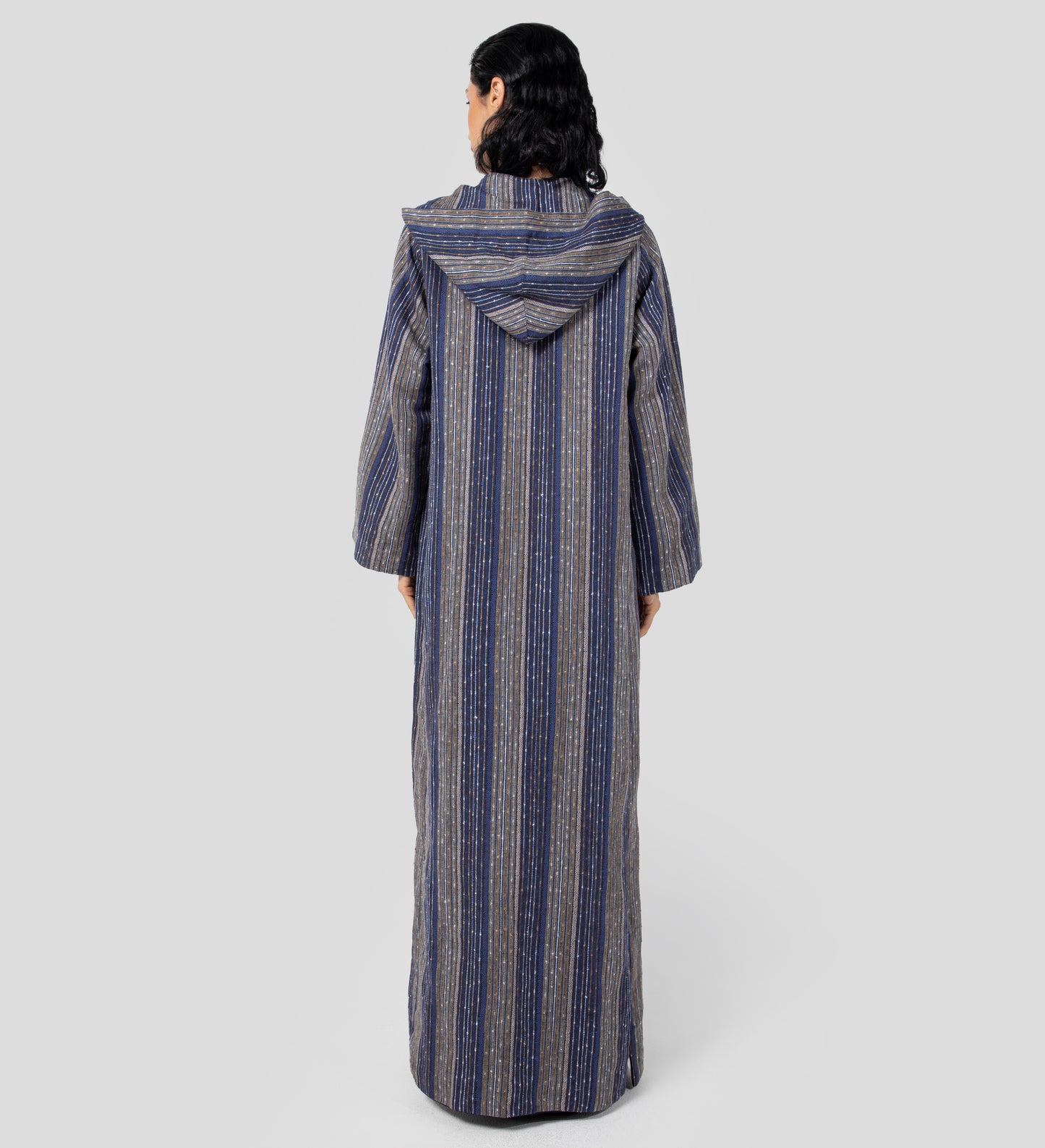 Azina Hooded Jalabiya in Indigo